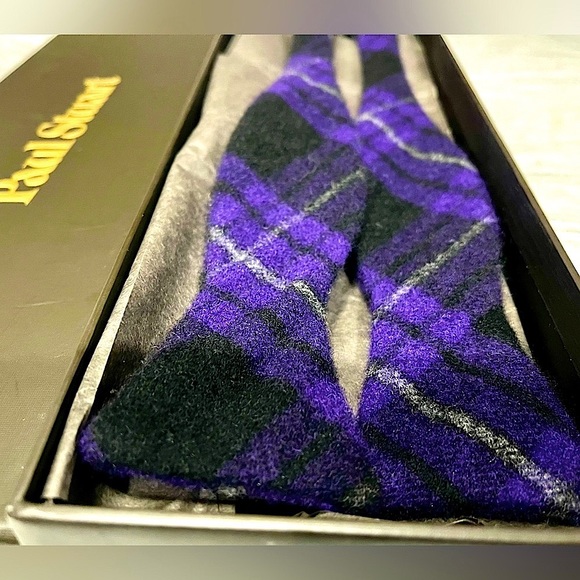 🔥🎁HOLIDAY 25’🎁🔥🆕💯PAUL STUART PHINEAS COLE 100% LUX CASHMERE SELF TIE BOW TIE🔥 - Picture 8 of 17